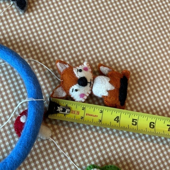 Woodland Animals mushroom nursery mobile handmade Fair trade Felt. Multicolor - Picture 10 of 13